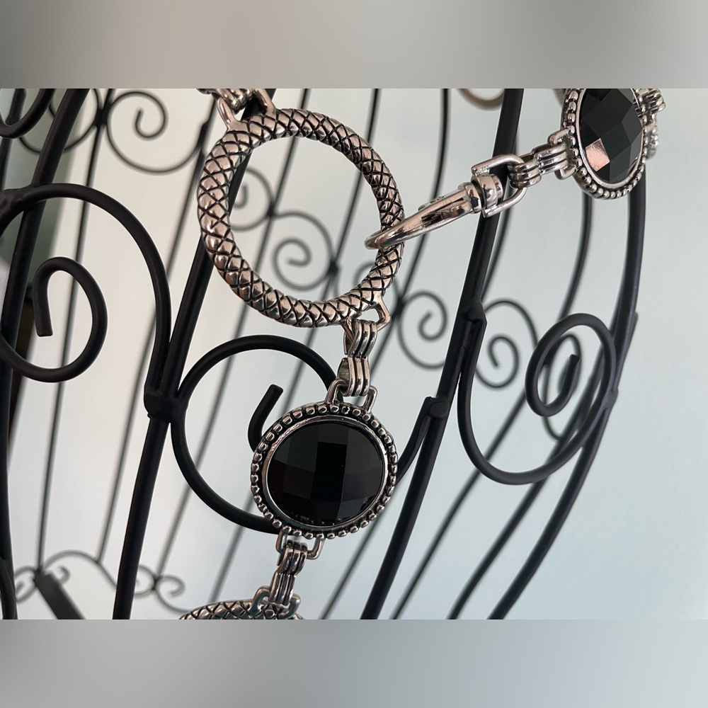 Silver and black Festival chain / festival belt - Picture 10 of 13